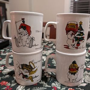 Fedora and Friends Kirk Alexander Coffee Mug Set 1979 Kiln Craft Vintage